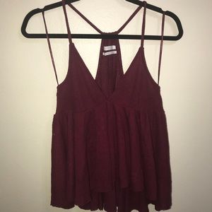 Urban Outfitters Raspberry Color V-Neck Top